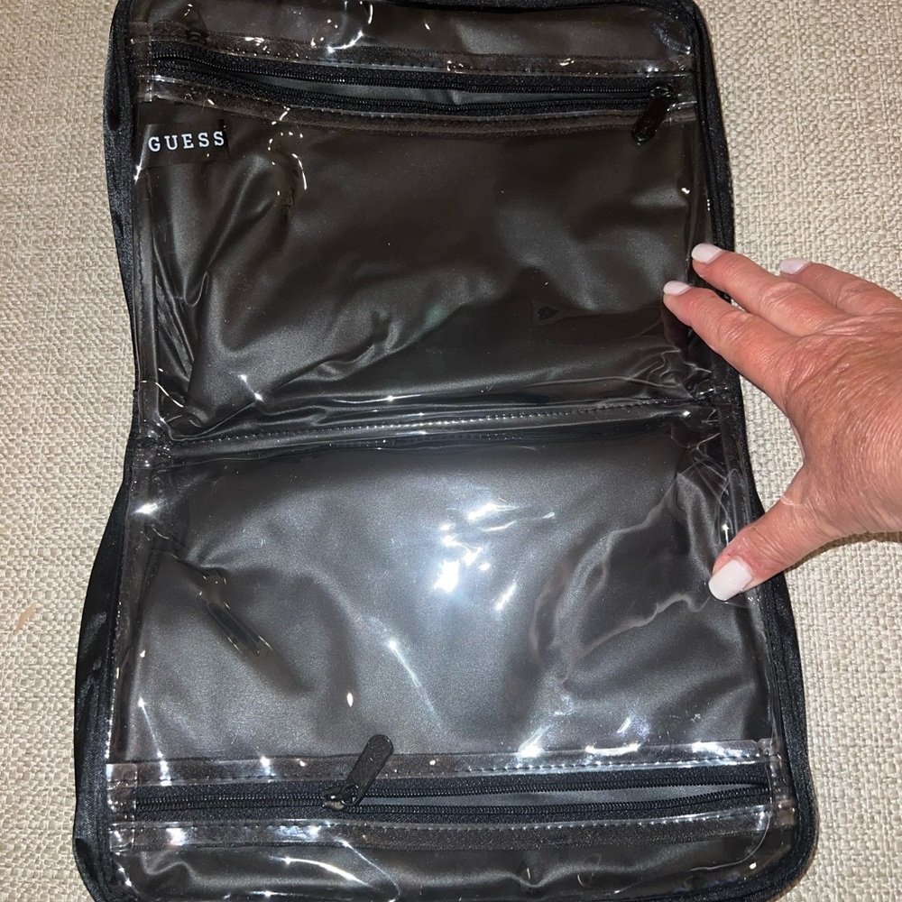 Guess Black Cosmetic Bag with Water-Resistant Material